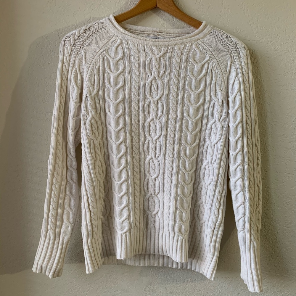 Vintage Nautica Off White Cable Knit Sweater